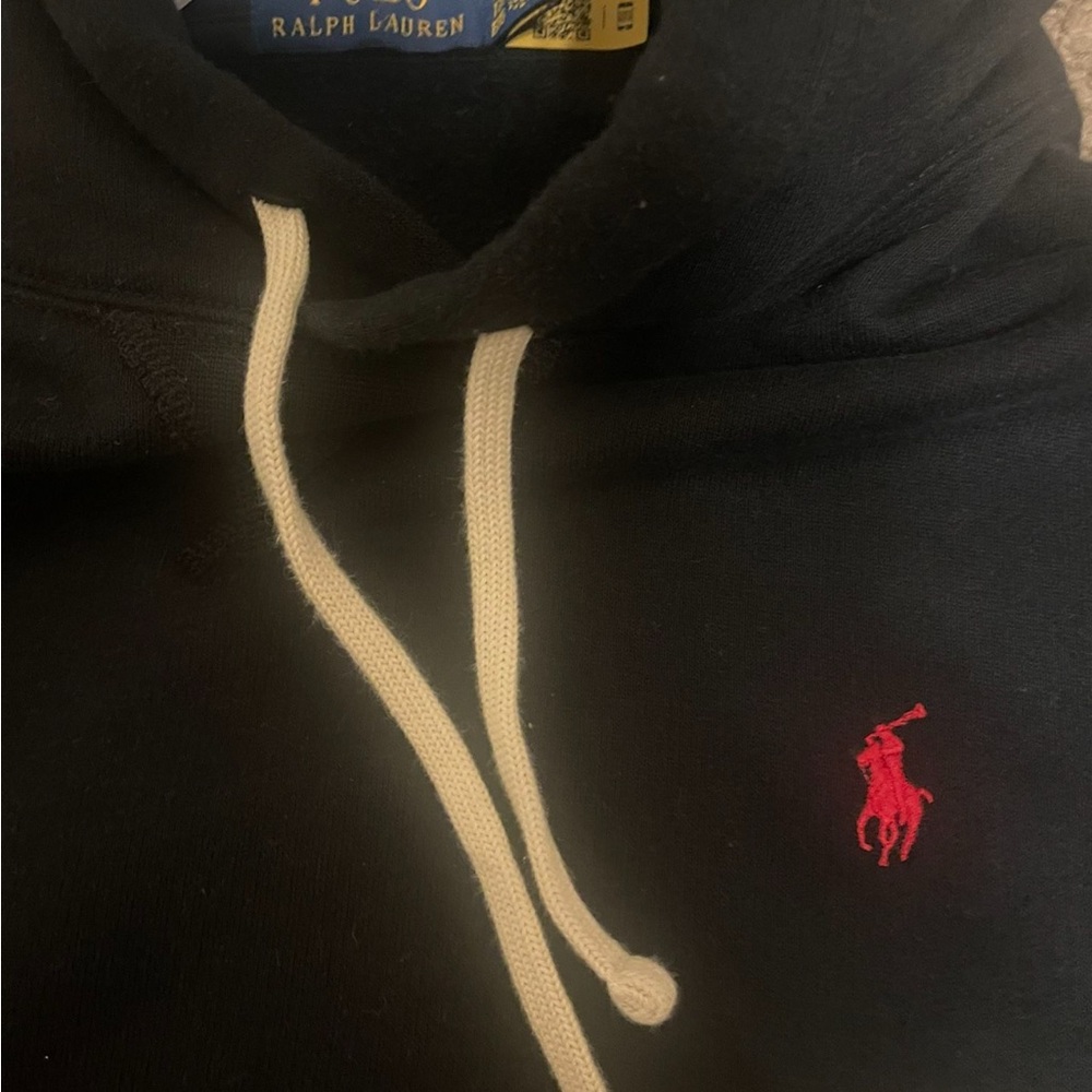 Ralph Lauren Black Sweatshirt with Red Emblem
